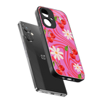 cherry swirl back phone cover | glass case for oneplus nord ce 3