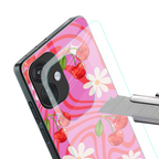 cherry swirl back phone cover | glass case for oneplus nord ce 3