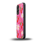 cherry swirl back phone cover | glass case for oneplus nord ce 4 lite