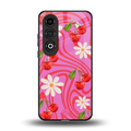 cherry swirl back phone cover | glass case for oneplus nord ce 4