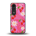 cherry swirl back phone cover | glass case for oneplus nord ce 4