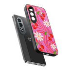 cherry swirl back phone cover | glass case for oneplus nord ce 4