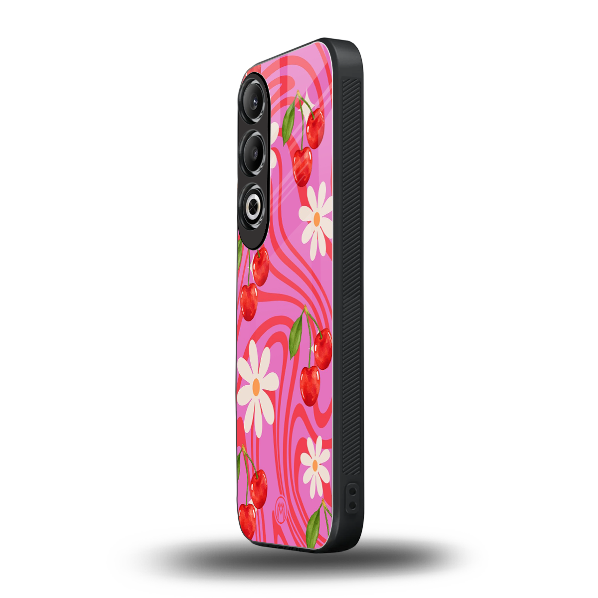 cherry swirl back phone cover | glass case for oneplus nord ce 4
