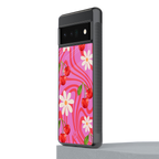 cherry swirl back phone cover | glass case for google pixel 6 pro