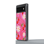 cherry swirl back phone cover | glass case for google pixel 6