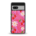cherry swirl back phone cover | glass case for Google Pixel 7