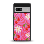 cherry swirl back phone cover | glass case for Google Pixel 7
