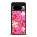 cherry swirl back phone cover | glass case for google pixel 8 pro