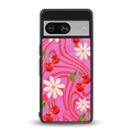 cherry swirl back phone cover | glass case for Google Pixel 8