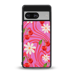 cherry swirl back phone cover | glass case for Google Pixel 8