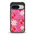 cherry swirl back phone cover | glass case for google pixel 9