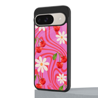 cherry swirl back phone cover | glass case for google pixel 9