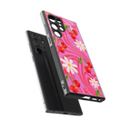 cherry swirl back phone cover | glass case for samsung galaxy s23 ultra