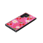 cherry swirl back phone cover | glass case for samsung galaxy s23 ultra
