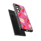 cherry swirl back phone cover | glass case for samsung galaxy s25 ultra