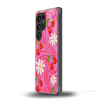 cherry swirl back phone cover | glass case for samsung galaxy s25 ultra