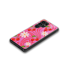 cherry swirl back phone cover | glass case for samsung galaxy s25 ultra