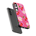 cherry swirl back phone cover | glass case for samsung galaxy s23