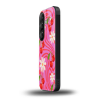 cherry swirl back phone cover | glass case for samsung galaxy s24