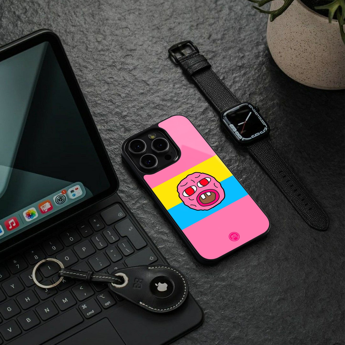 cherry bomb back phone cover | glass case for iphone 16 pro