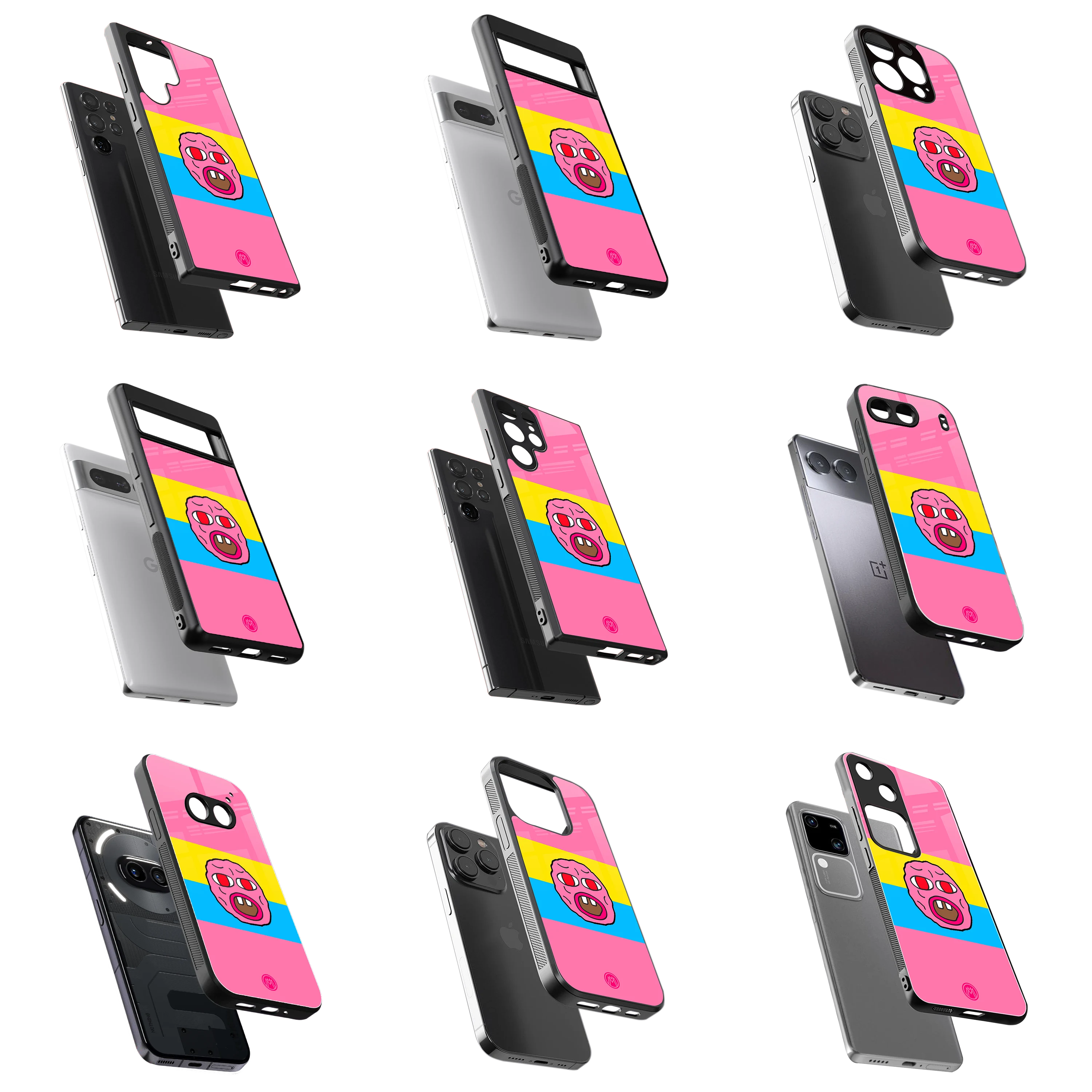 Durable Glass Back Mobile Case for iPhone, Samsung, OnePlus, Google Pixel, Redmi, Vivo, Oppo
