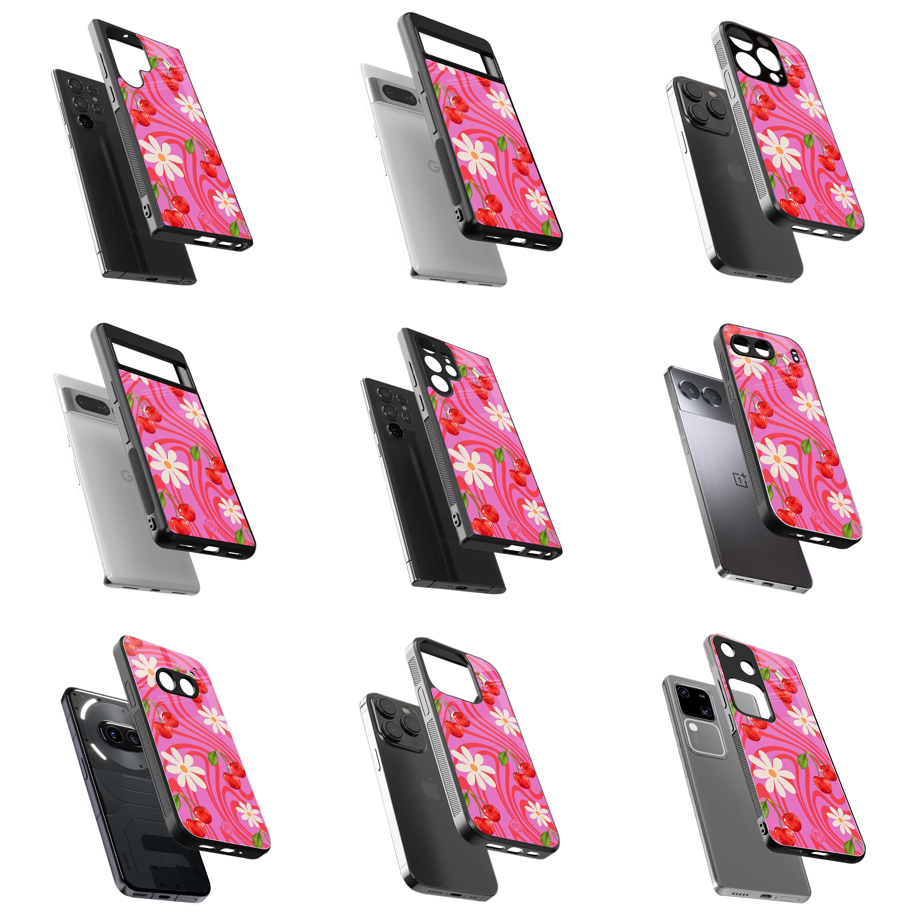 Durable Glass Back Mobile Case for iPhone, Samsung, OnePlus, Google Pixel, Redmi, Vivo, Oppo