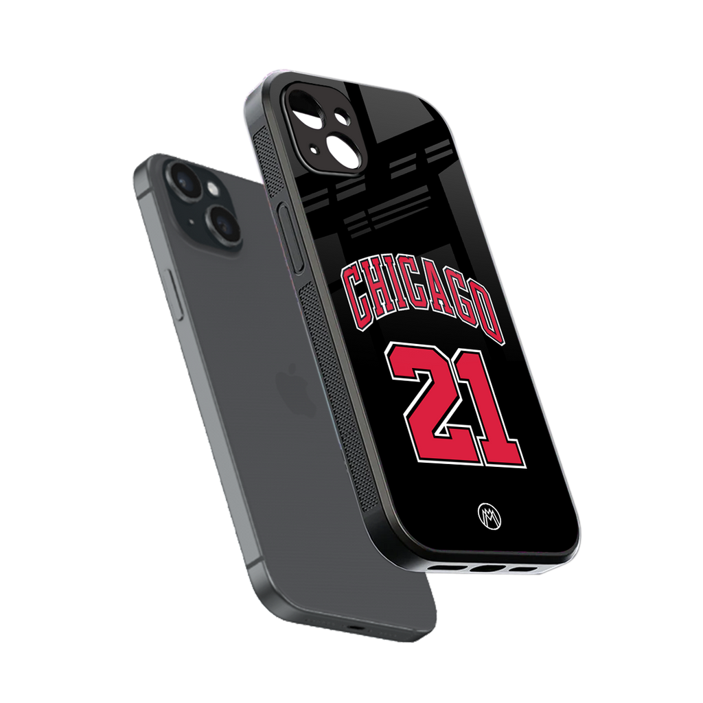 chicago 21 back phone cover | glass case for iphone 15 plus