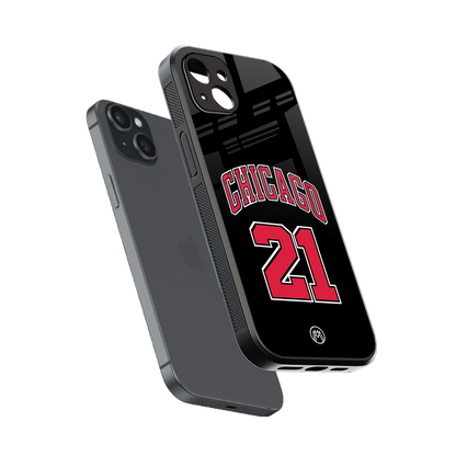 chicago 21 back phone cover | glass case for iphone 14 plus
