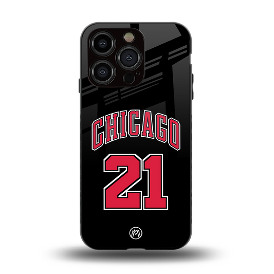 chicago 21 back phone cover | glass case for iphone 15 pro