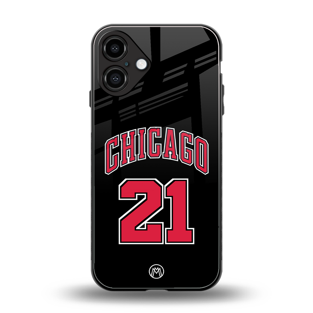 chicago 21 back phone cover | glass case for iphone 16 plus