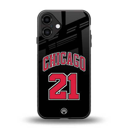chicago 21 back phone cover | glass case for iphone 16 plus