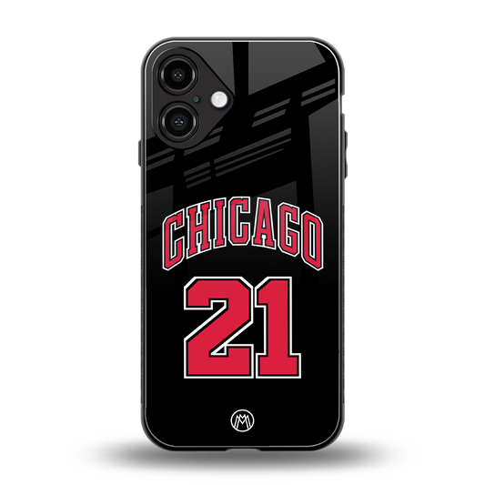 chicago 21 back phone cover | glass case for iphone 16 plus