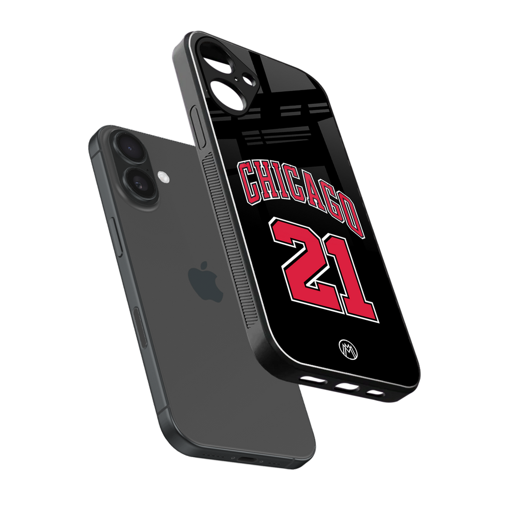 chicago 21 back phone cover | glass case for iphone 16 plus