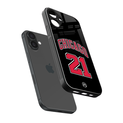 chicago 21 back phone cover | glass case for iphone 16 plus