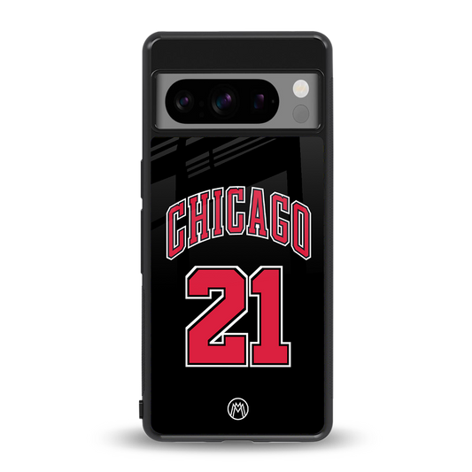 chicago 21 back phone cover | glass case for google pixel 8 pro