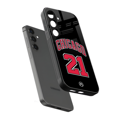 chicago 21 back phone cover | glass case for samsung galaxy s24 fe
