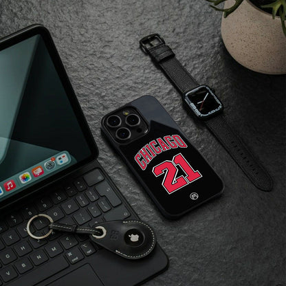 chicago 21 back phone cover | glass case for iphone 16 pro