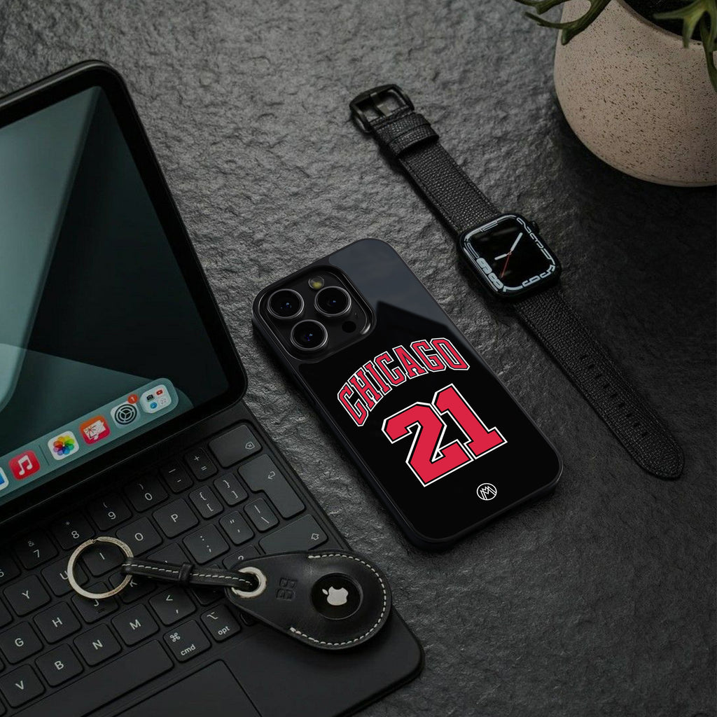 chicago 21 back phone cover | glass case for iphone 15