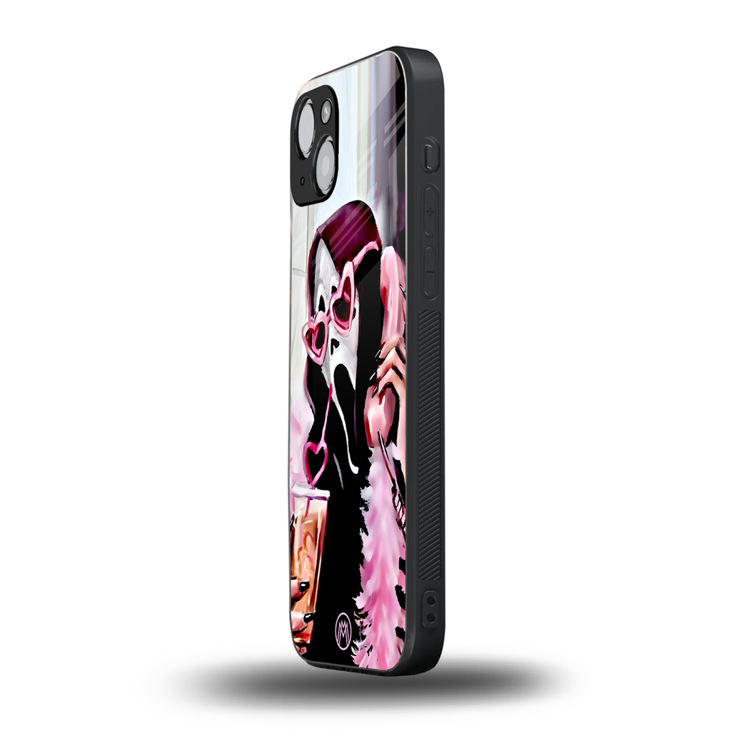 chill thrill back phone cover | glass case for iphone 15