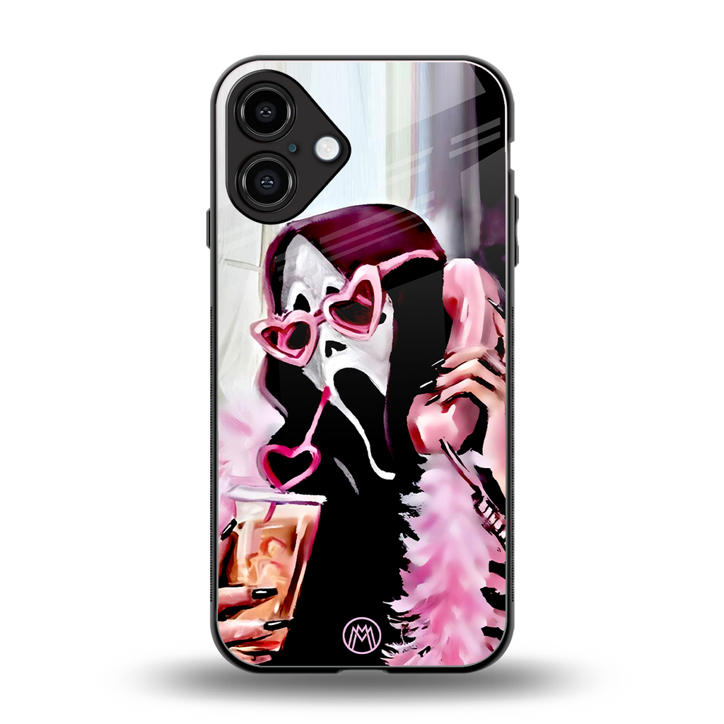 chill thrill back phone cover | glass case for iphone 16 plus