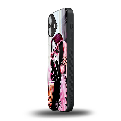 chill thrill back phone cover | glass case for iphone 16 plus