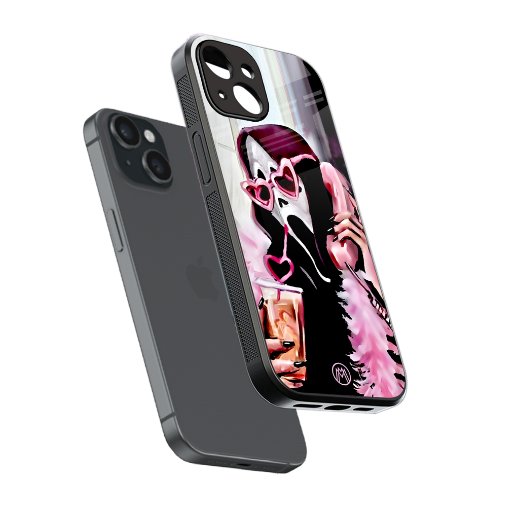chill thrill back phone cover | glass case for iphone 15