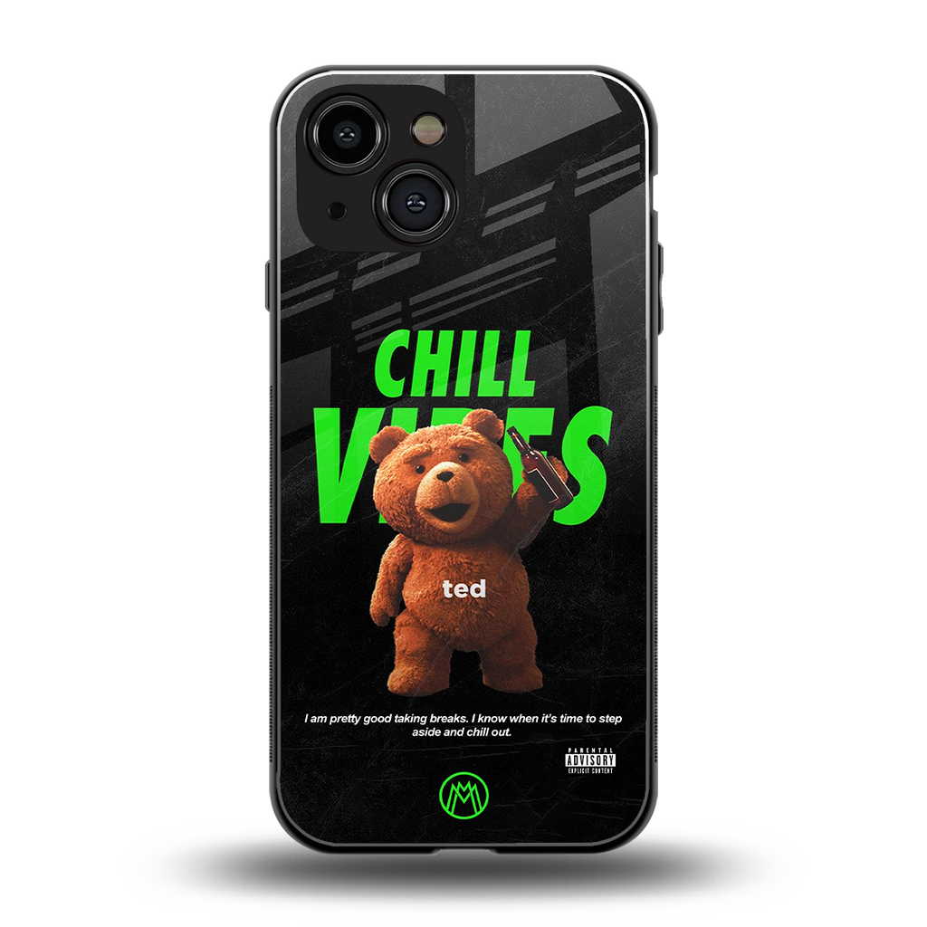 chill vibes back phone cover | glass case for iphone 13 mini