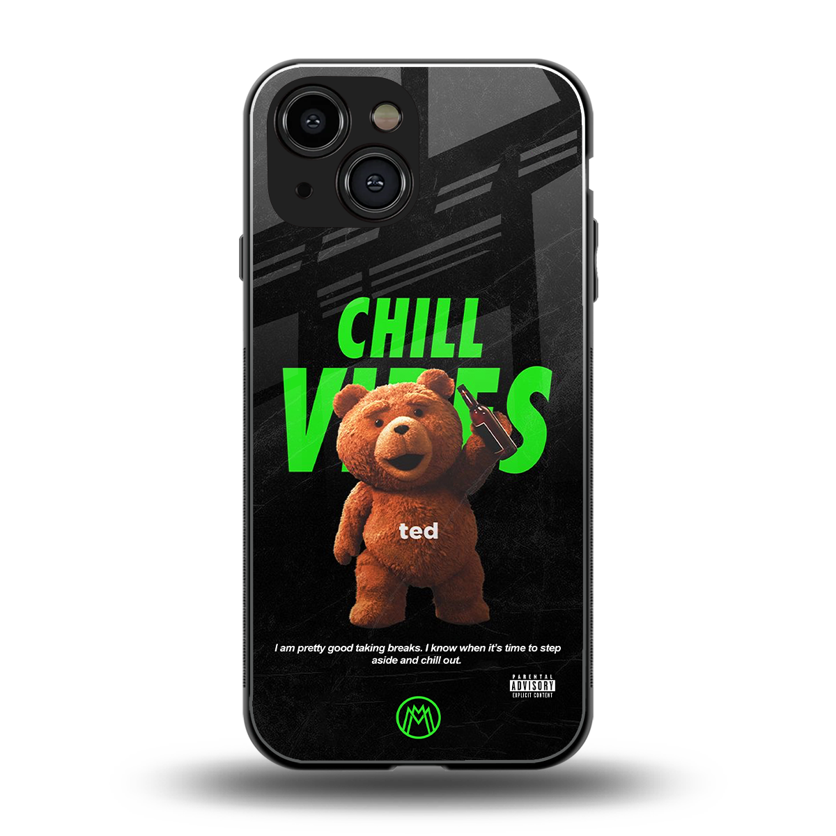 chill vibes back phone cover | glass case for iphone 13 mini
