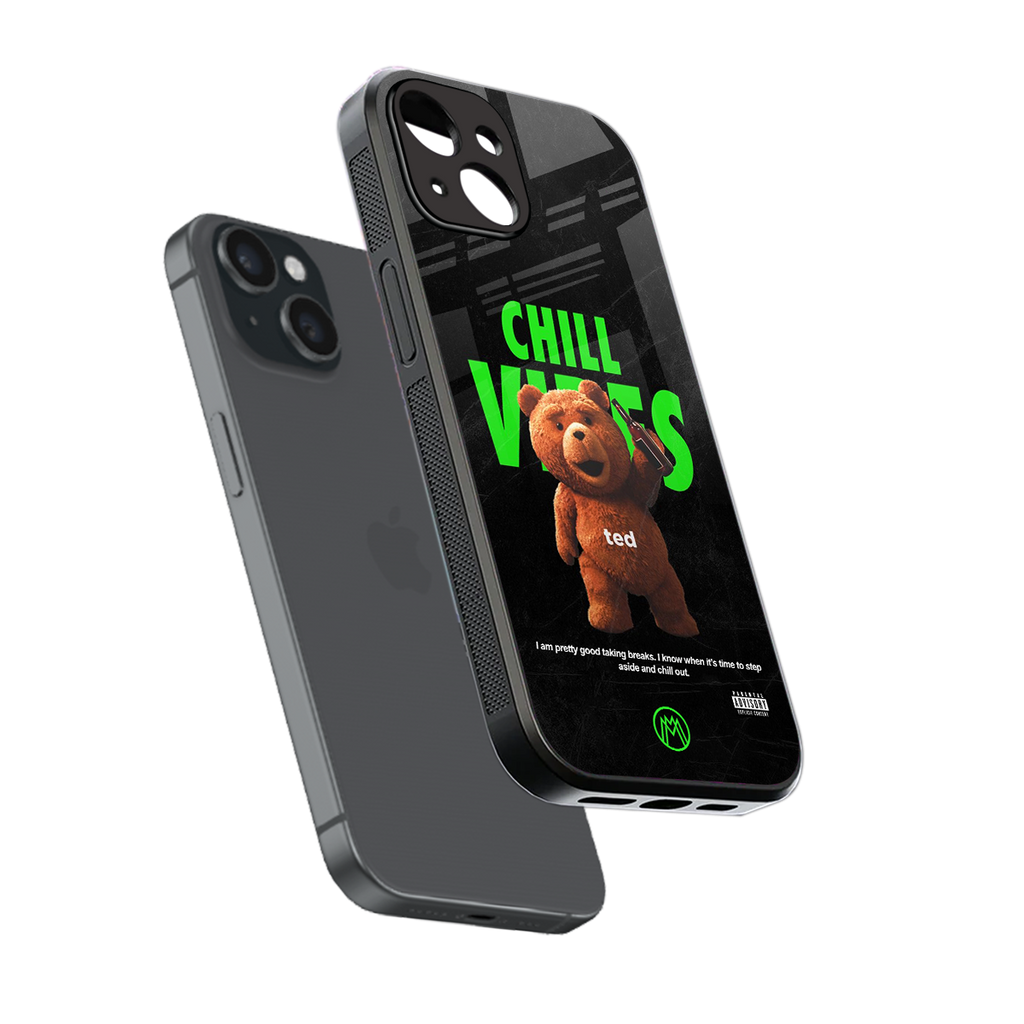 chill vibes back phone cover | glass case for iphone 13 mini