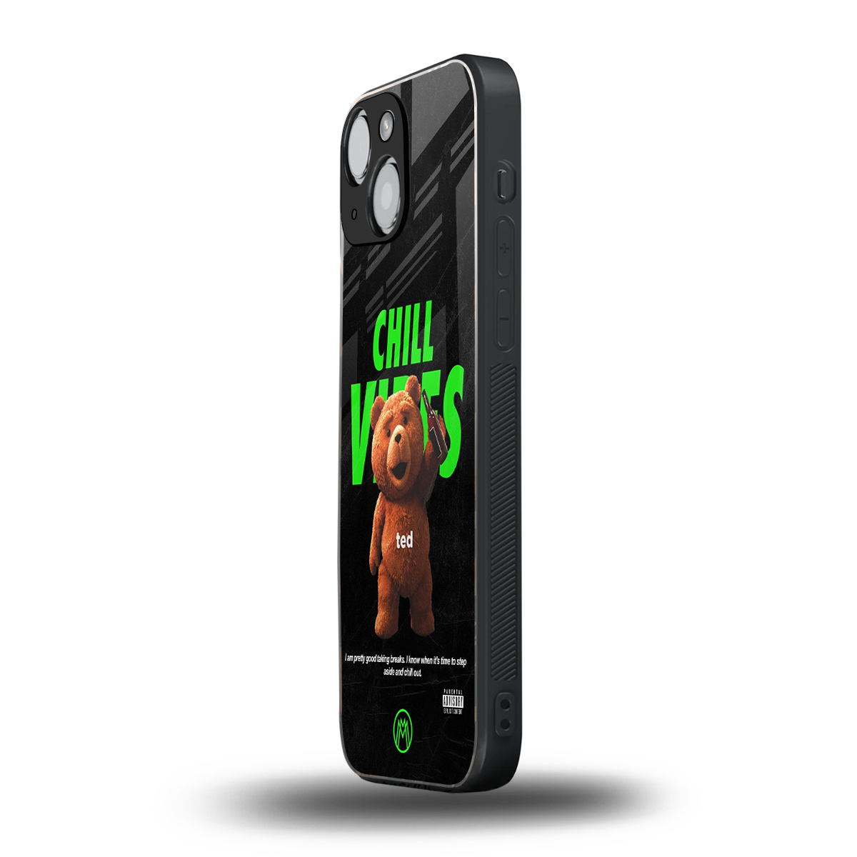 chill vibes back phone cover | glass case for iphone 13 mini