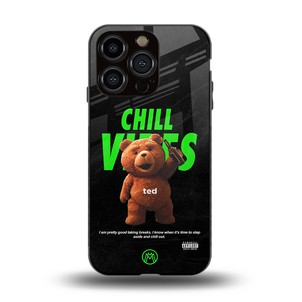 chill vibes back phone cover | glass case for iphone 13 pro