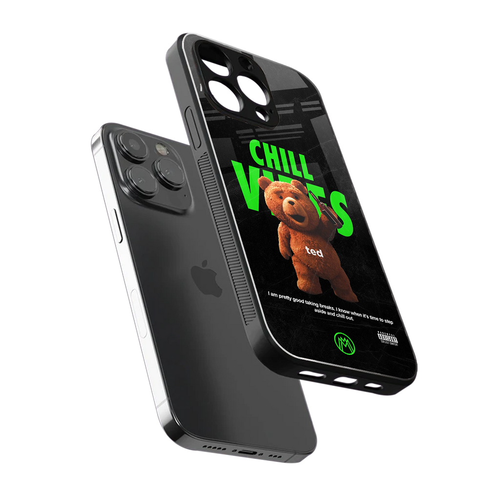 chill vibes back phone cover | glass case for iphone 13 pro
