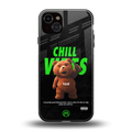 chill vibes back phone cover | glass case for iphone 15 plus