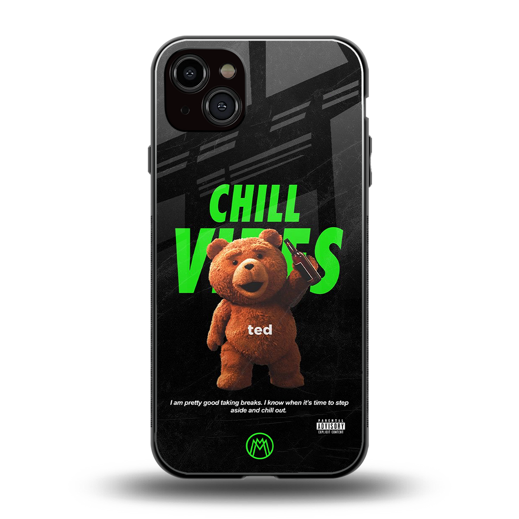 chill vibes back phone cover | glass case for iphone 14 plus